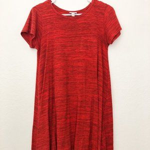 Lularoe Carly Burnt Red Heathered Hi Low Dress XXS